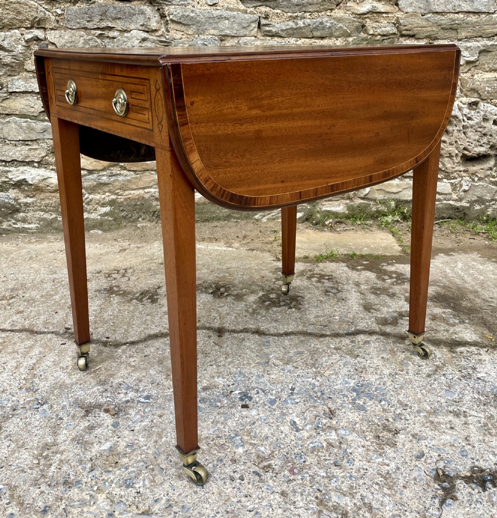 Regency Mahogany Inlaid Drop Flap Pembroke Table View XI
