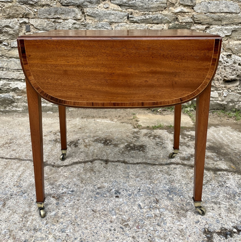 Regency Mahogany Inlaid Drop Flap Pembroke Table View XII