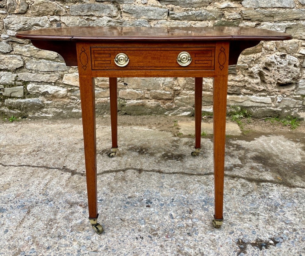 Regency Mahogany Inlaid Drop Flap Pembroke Table View XV