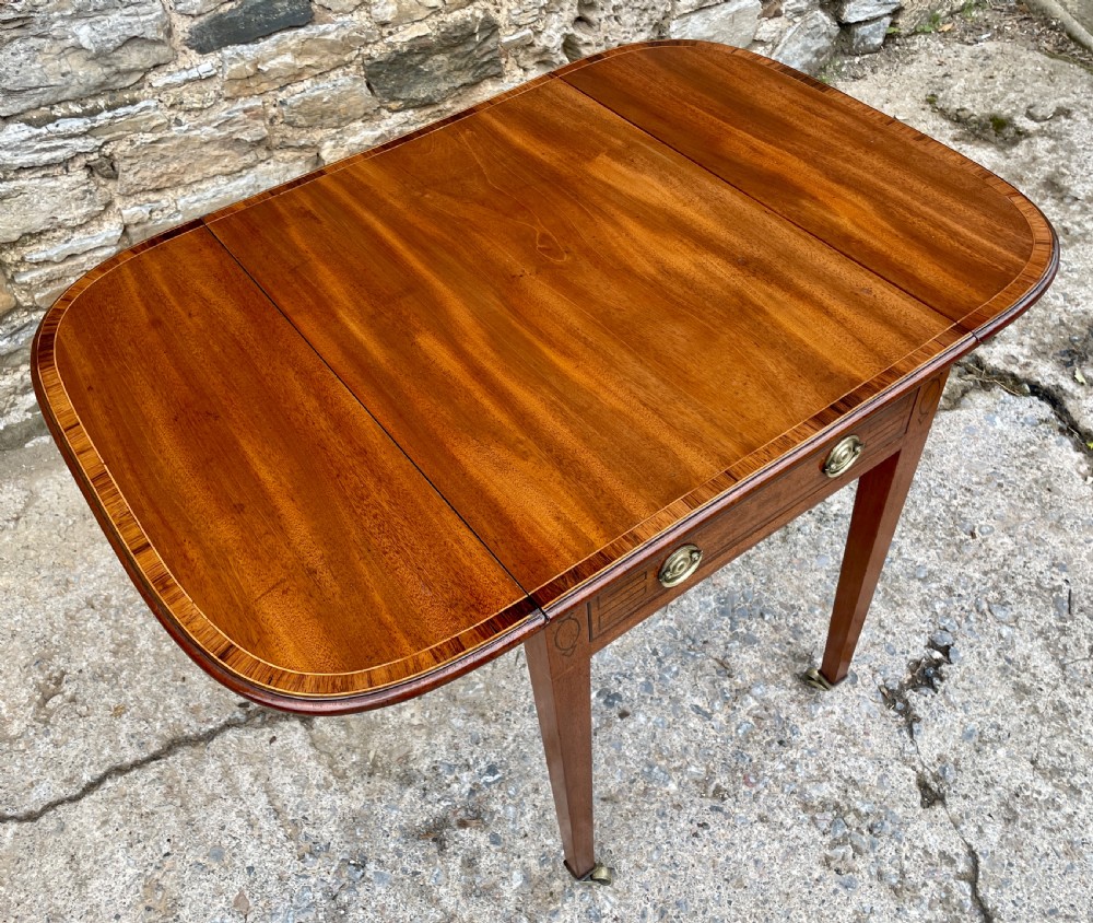 Regency Mahogany Inlaid Drop Flap Pembroke Table View XVII