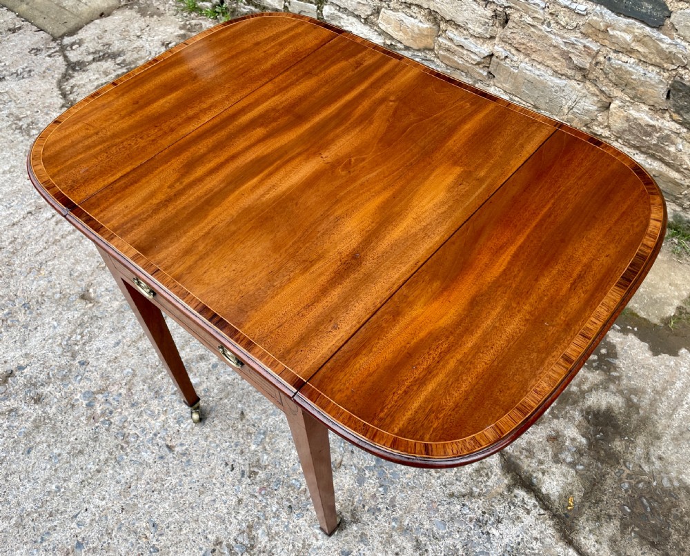 Regency Mahogany Inlaid Drop Flap Pembroke Table View XIX