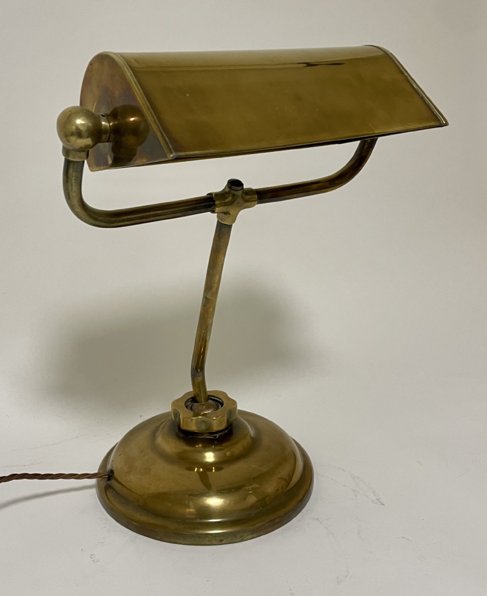 Antique Adjustable Brass Bankers Desk Lamp