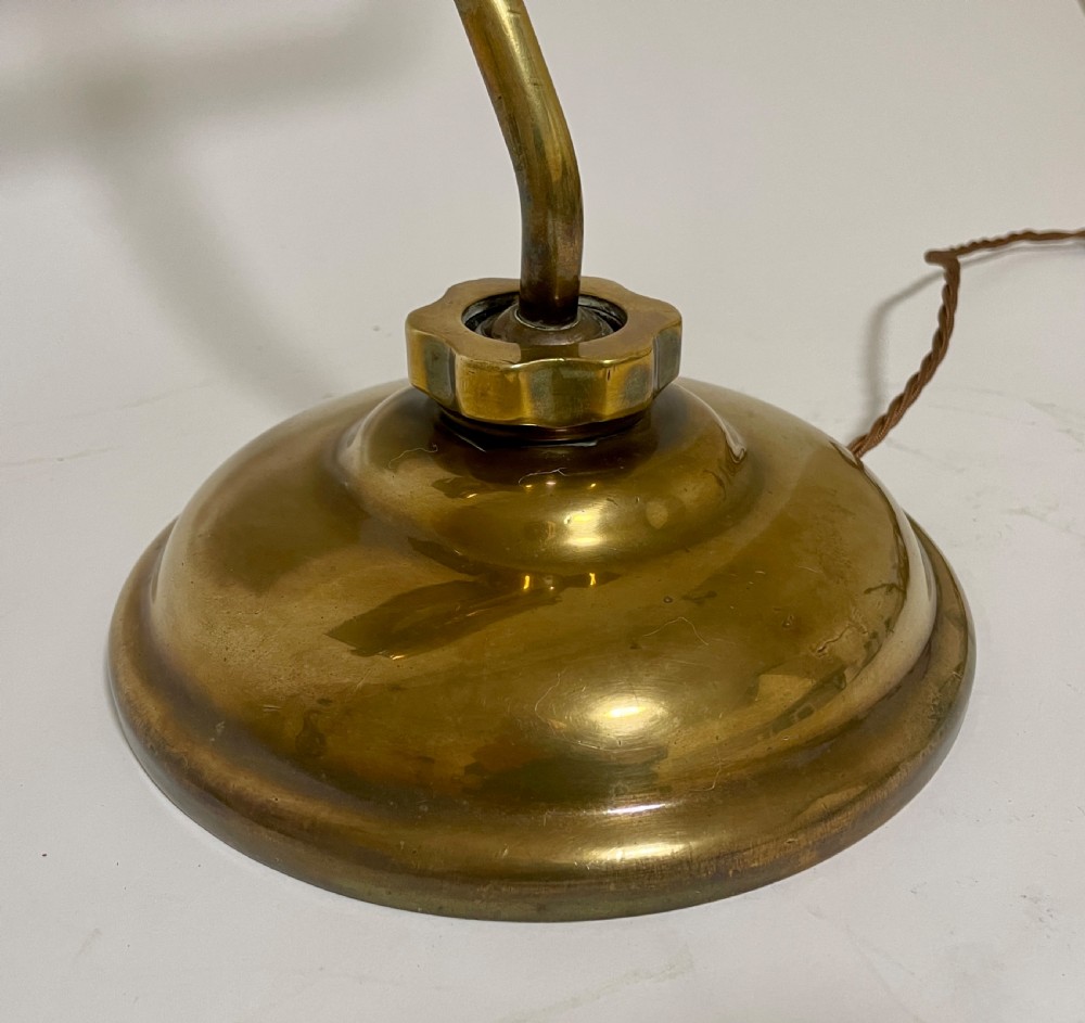 Antique Adjustable Brass Bankers Desk Lamp View IX