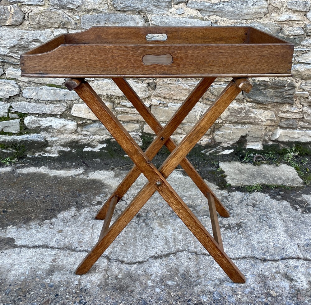 Victorian Oak Butler’s Tray on Folding Stand
