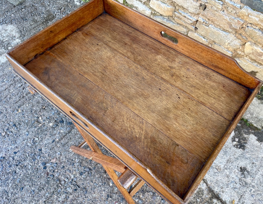 Victorian Oak Butler’s Tray on Folding Stand
 View VIII