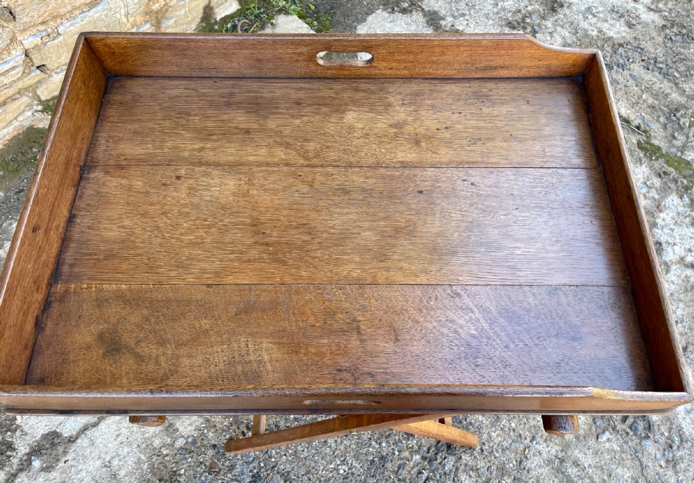 Victorian Oak Butler’s Tray on Folding Stand
 View X