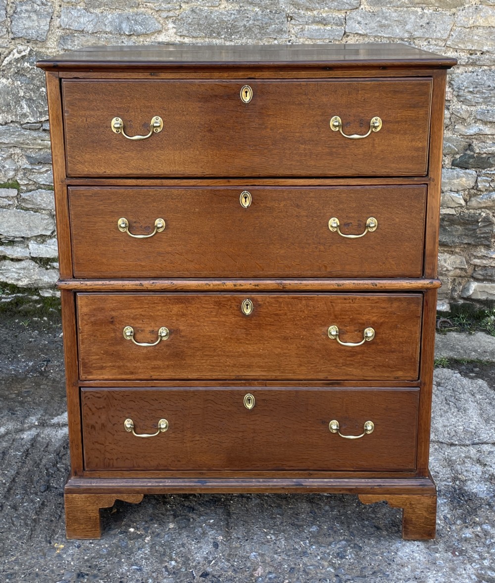 18th Century Two-Part Oak Chest of Drawers
