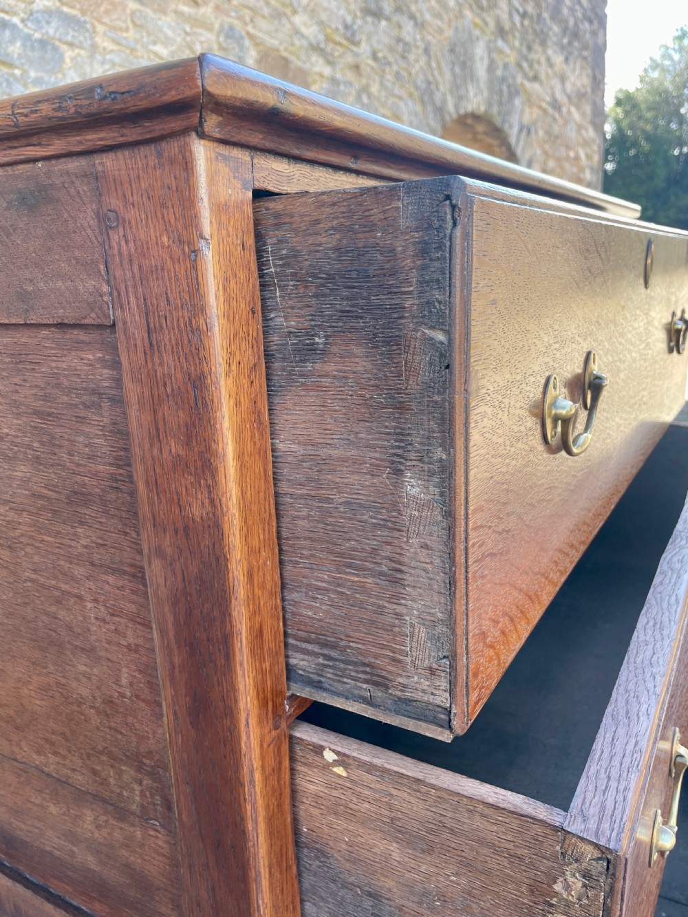 18th Century Two-Part Oak Chest of Drawers View XIV