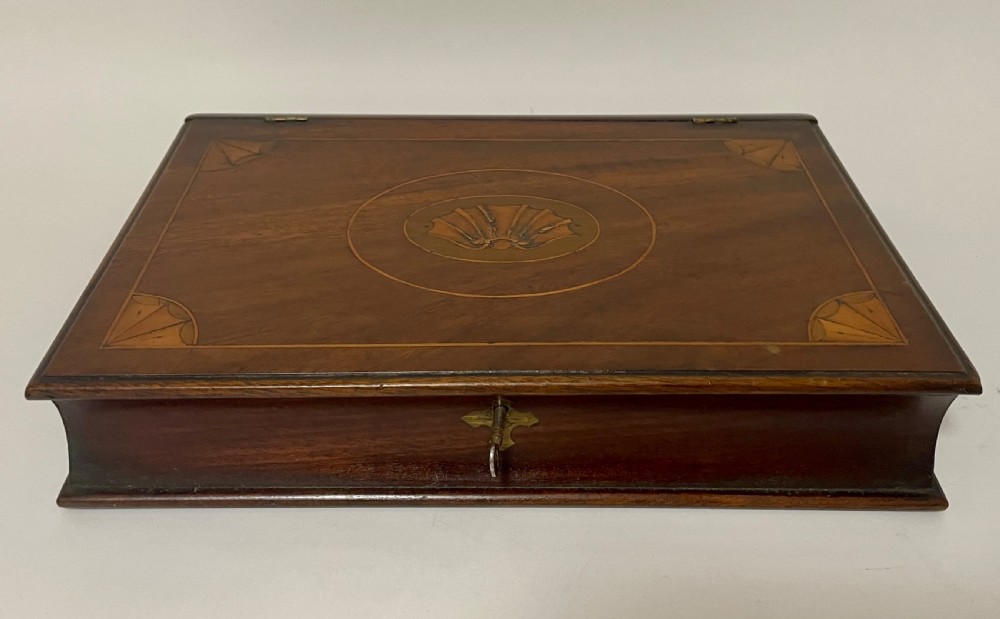 Antique Inlaid Wooden Book Box