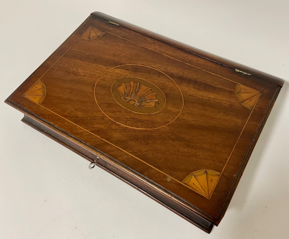 Antique Inlaid Wooden Book Box View II