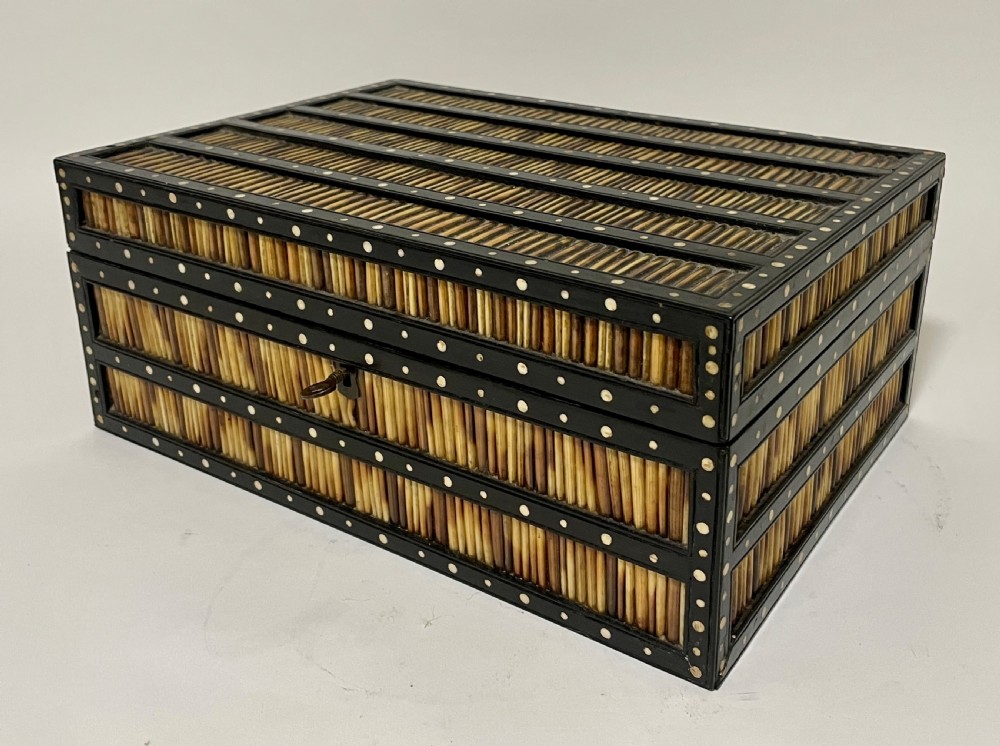 Antique Anglo-Indian Porcupine Quill Box View V