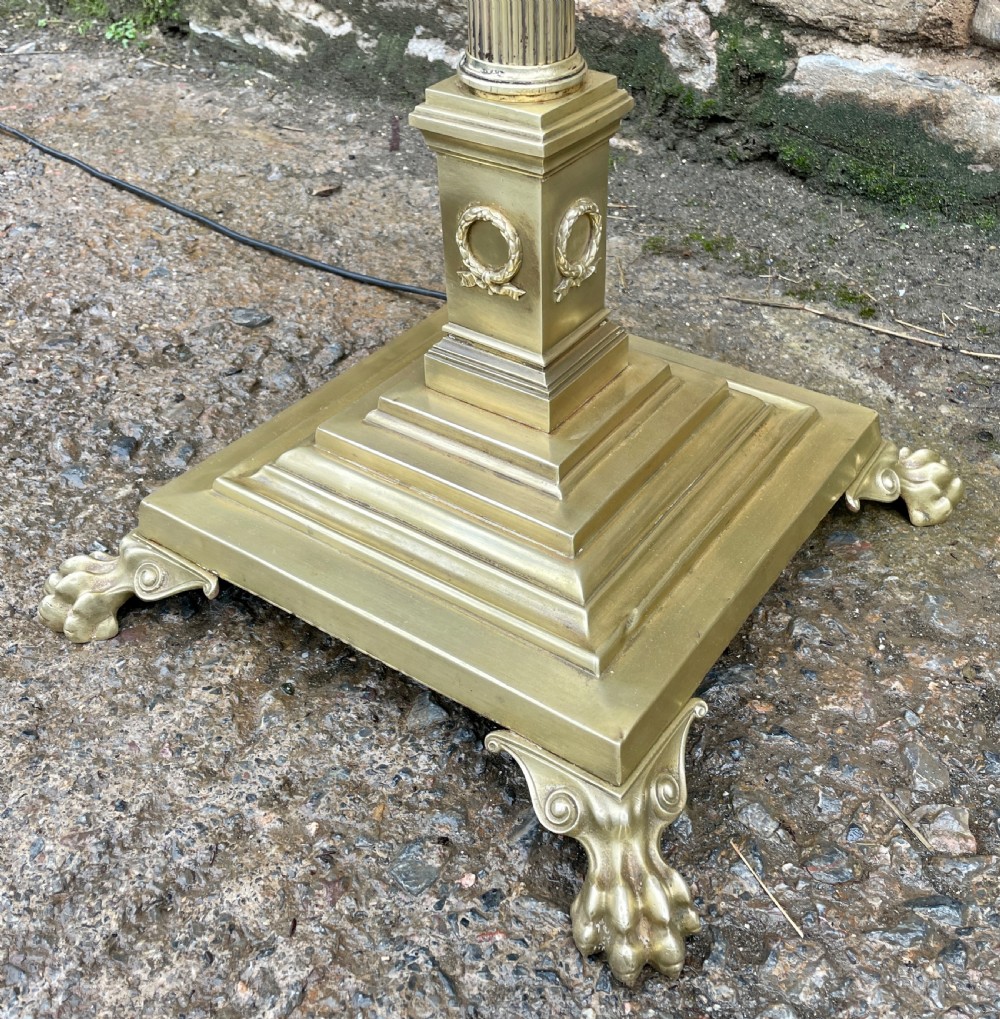 Antique Telescopic Corinthian Column Standard Lamp View II