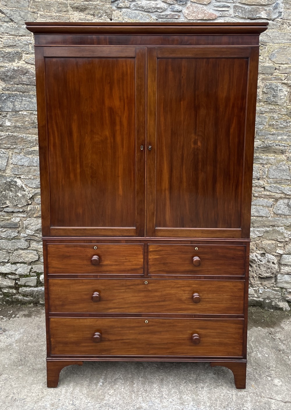 Victorian Mahogany Linen Press