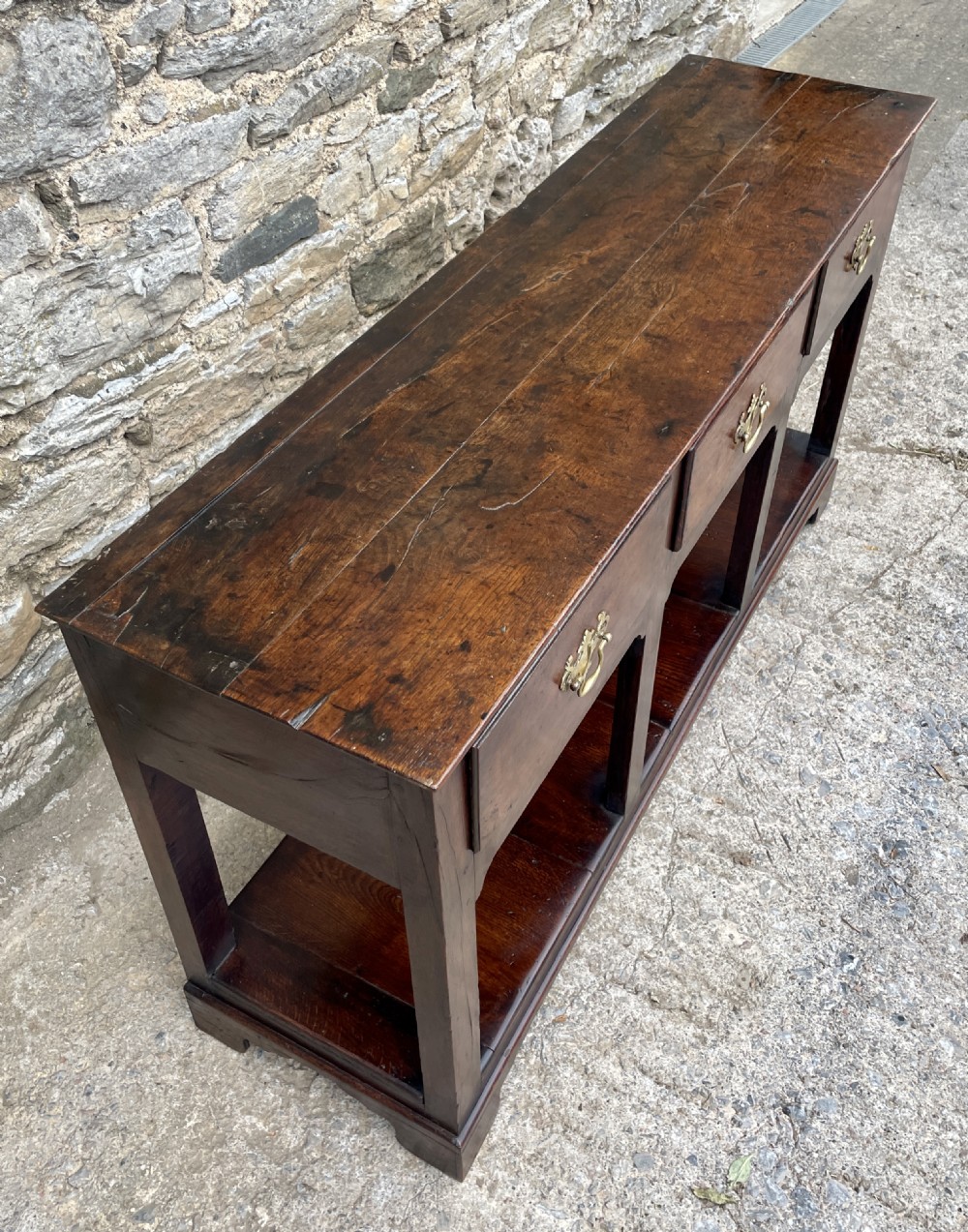 Georgian Oak Potboard Dresser Base View V