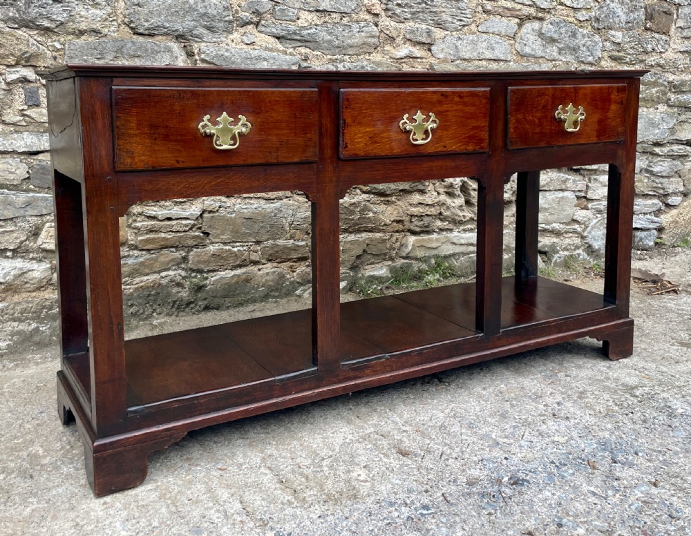 Georgian Oak Potboard Dresser Base View X