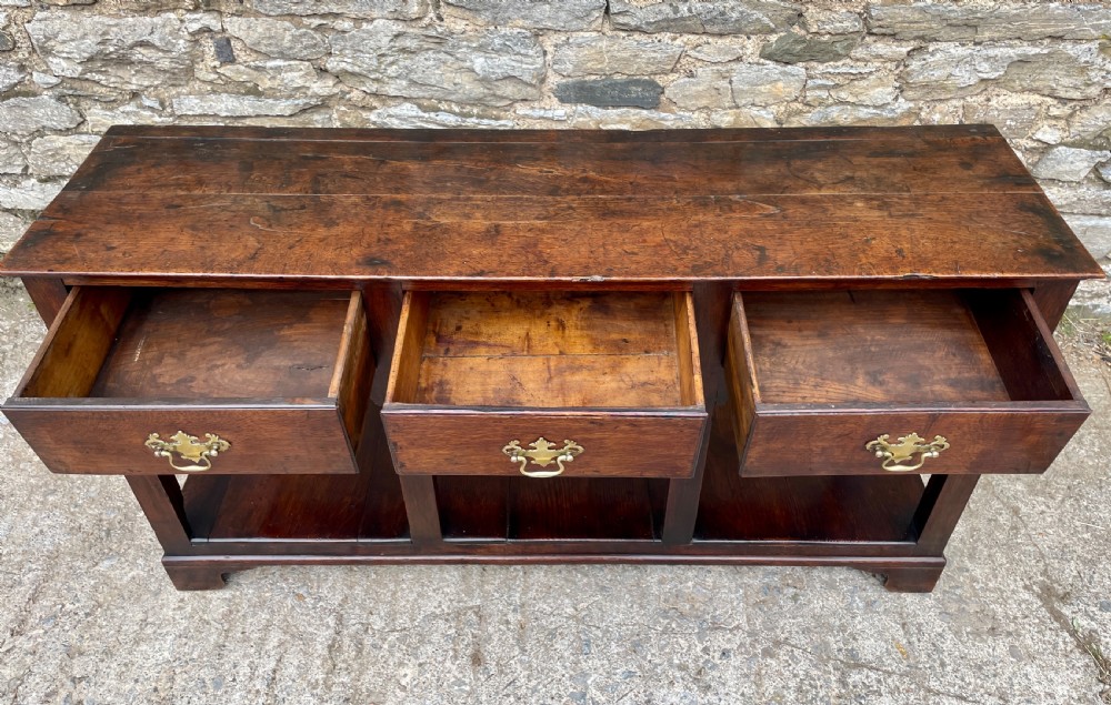 Georgian Oak Potboard Dresser Base View XV