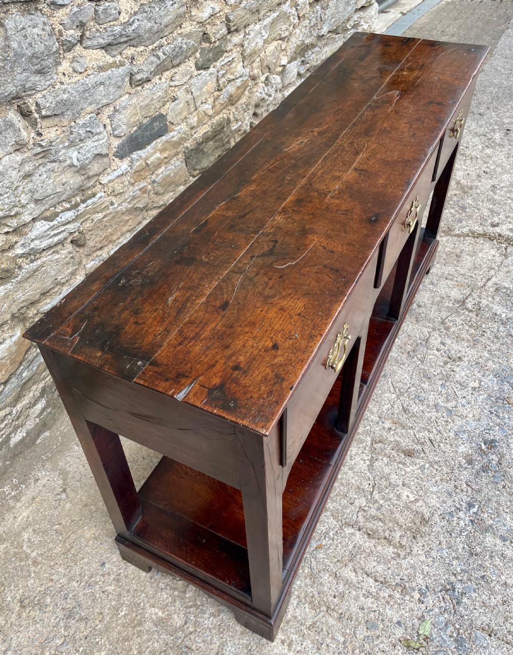 Georgian Oak Potboard Dresser Base View XX
