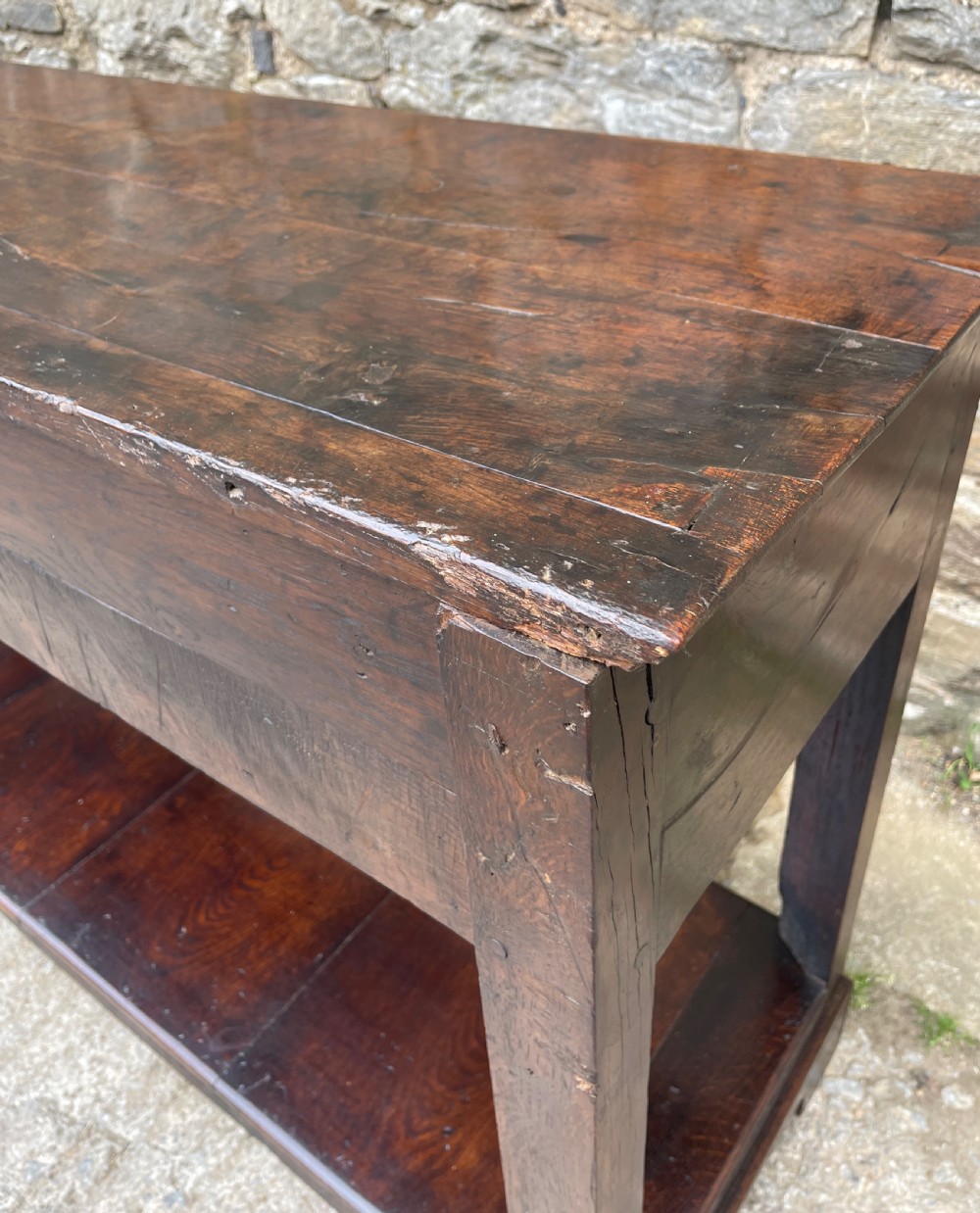 Georgian Oak Potboard Dresser Base View XXIX