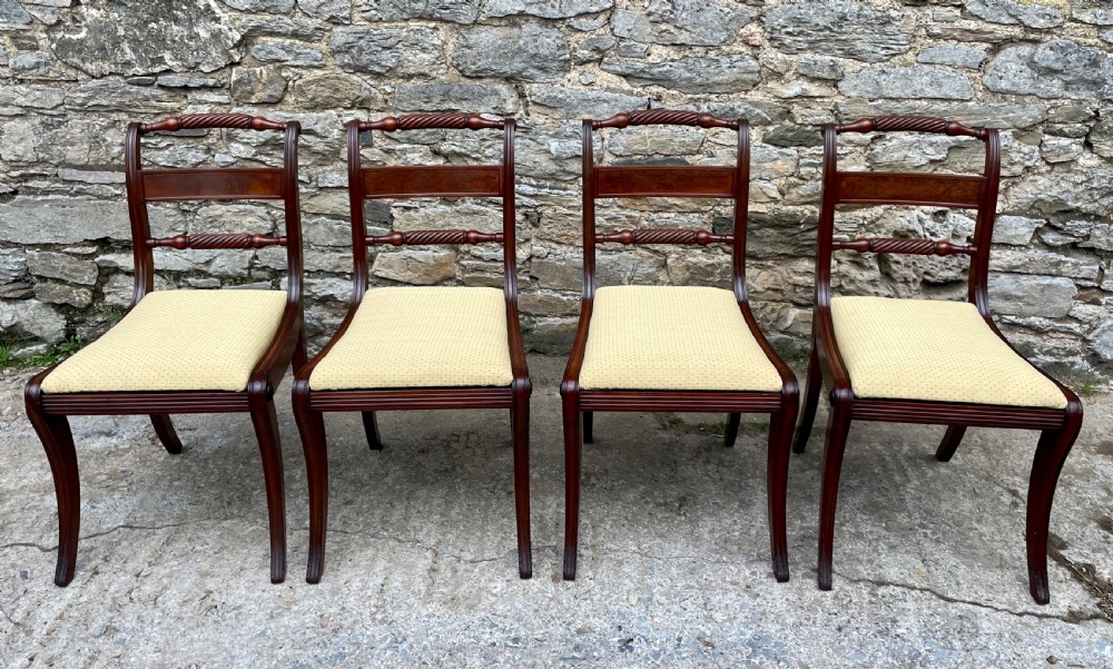 Set of 4 Regency Mahogany Dining Chairs