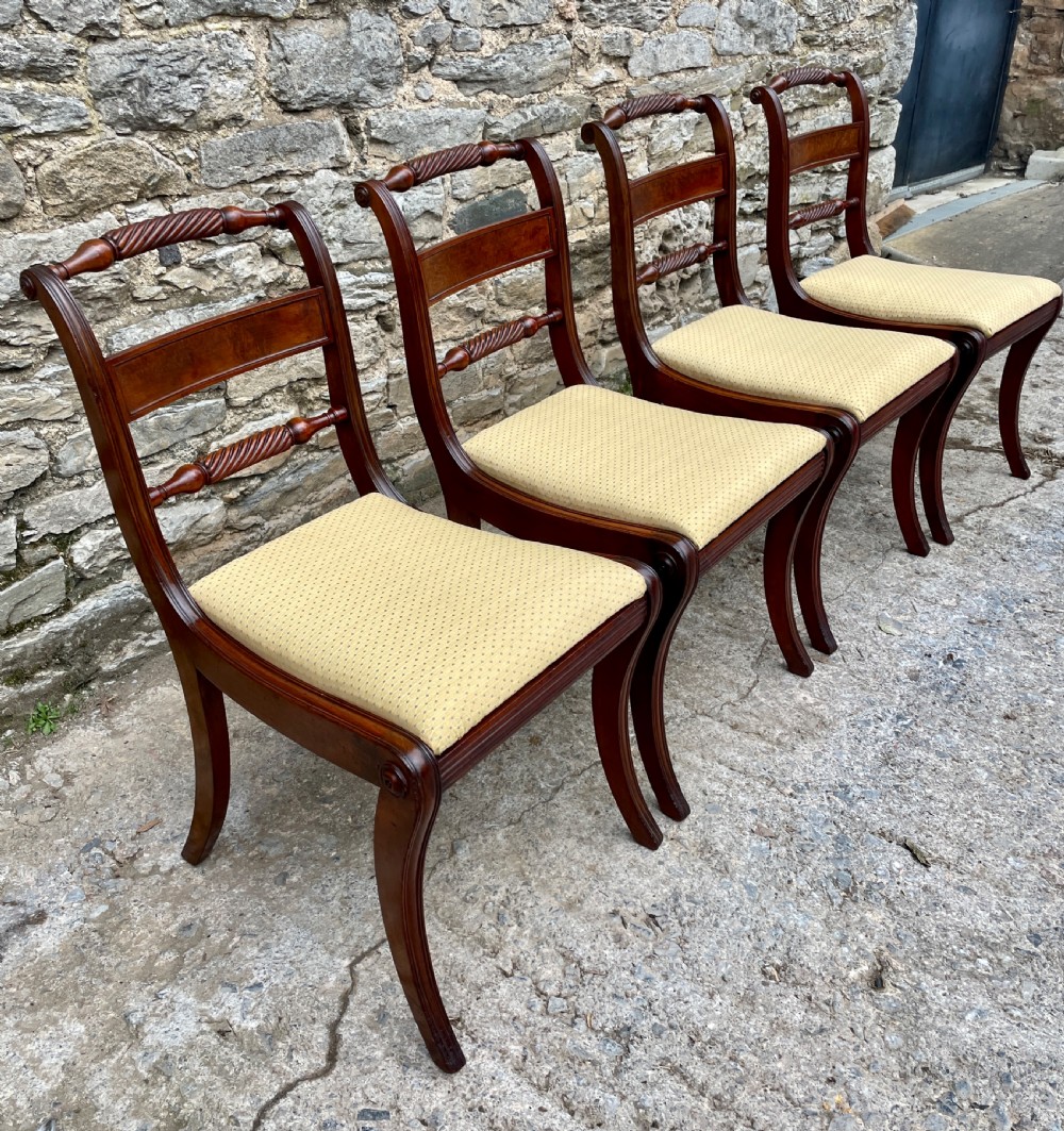 Set of 4 Regency Mahogany Dining Chairs View V