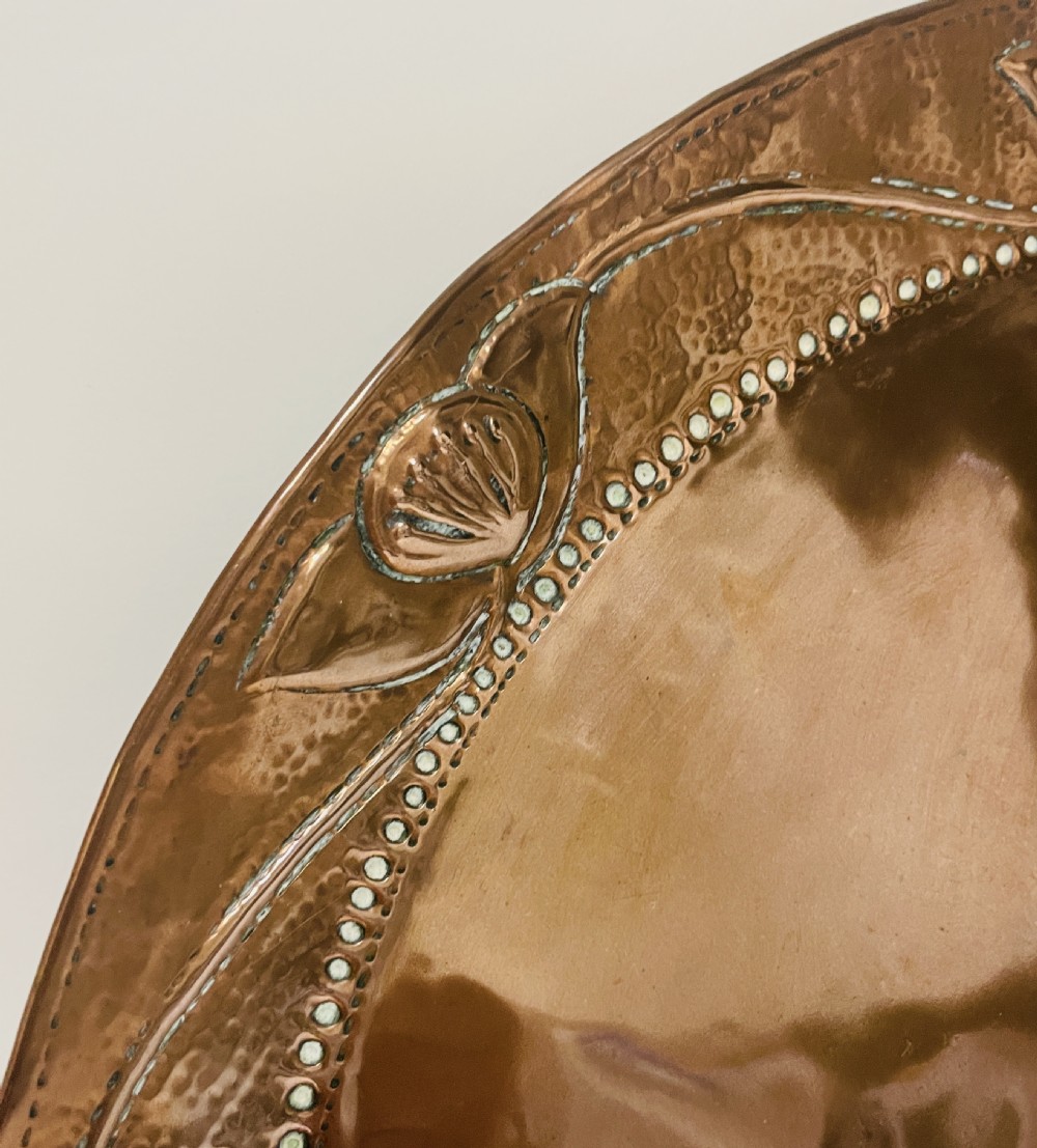 Arts and Crafts Copper Charger John Pearson View VI