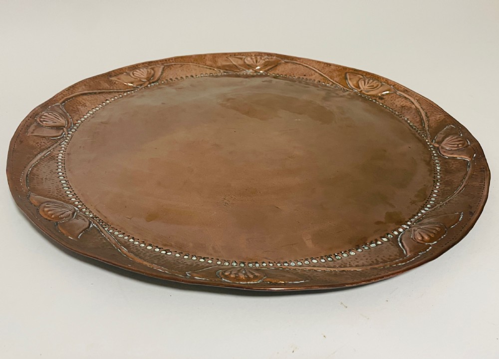 Arts and Crafts Copper Charger John Pearson View VIII