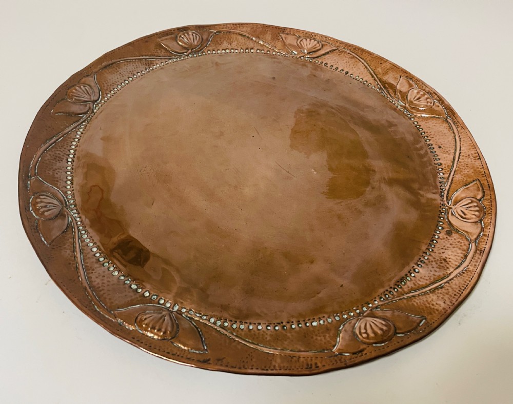 Arts and Crafts Copper Charger John Pearson View XI