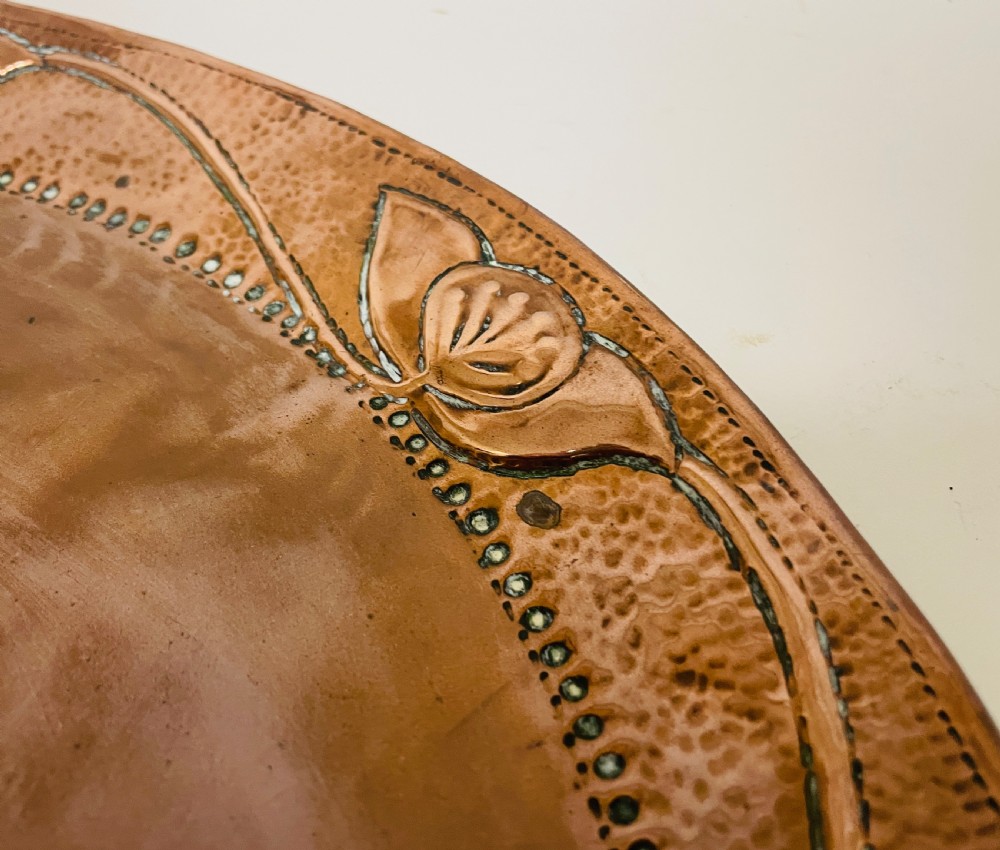 Arts and Crafts Copper Charger John Pearson View XVI