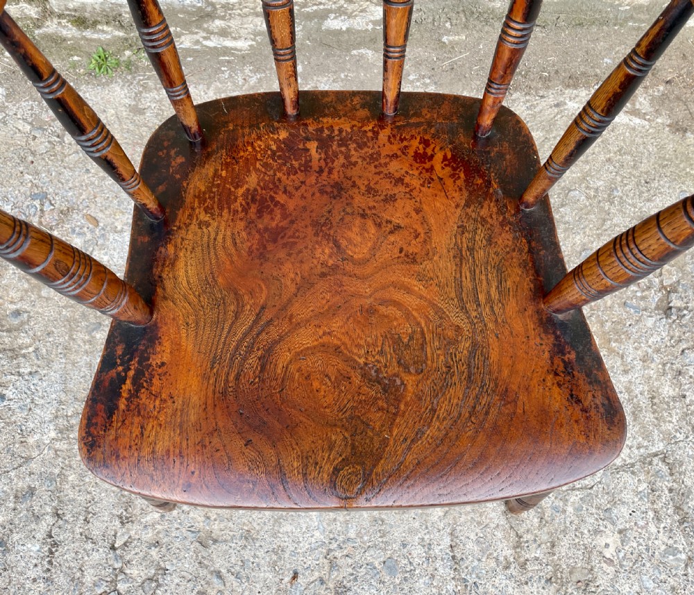 Victorian Elm Smokers Bow Armchair by Glenister High Wycombe View XVI