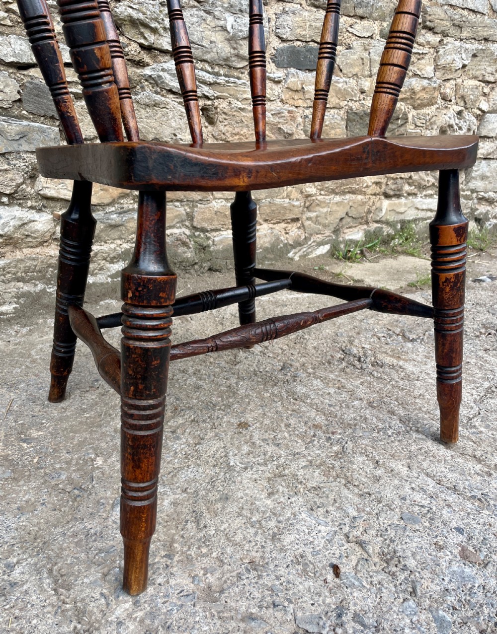 Victorian Elm Smokers Bow Armchair by Glenister High Wycombe View XVII