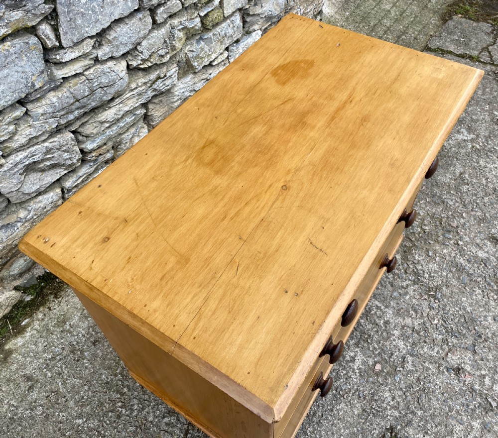Small Antique Stripped Pine Chest of Drawers View VIII