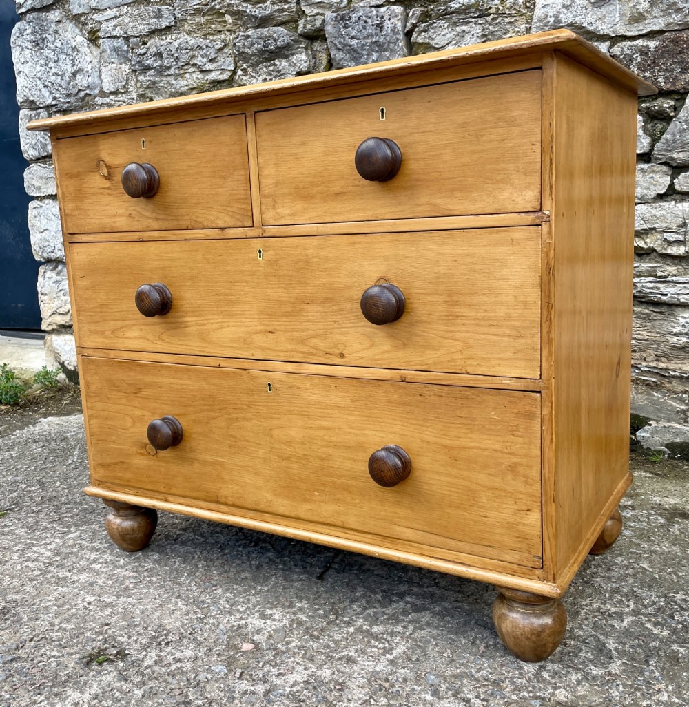 Small Antique Stripped Pine Chest of Drawers View IX