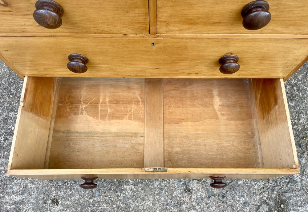 Small Antique Stripped Pine Chest of Drawers View XI