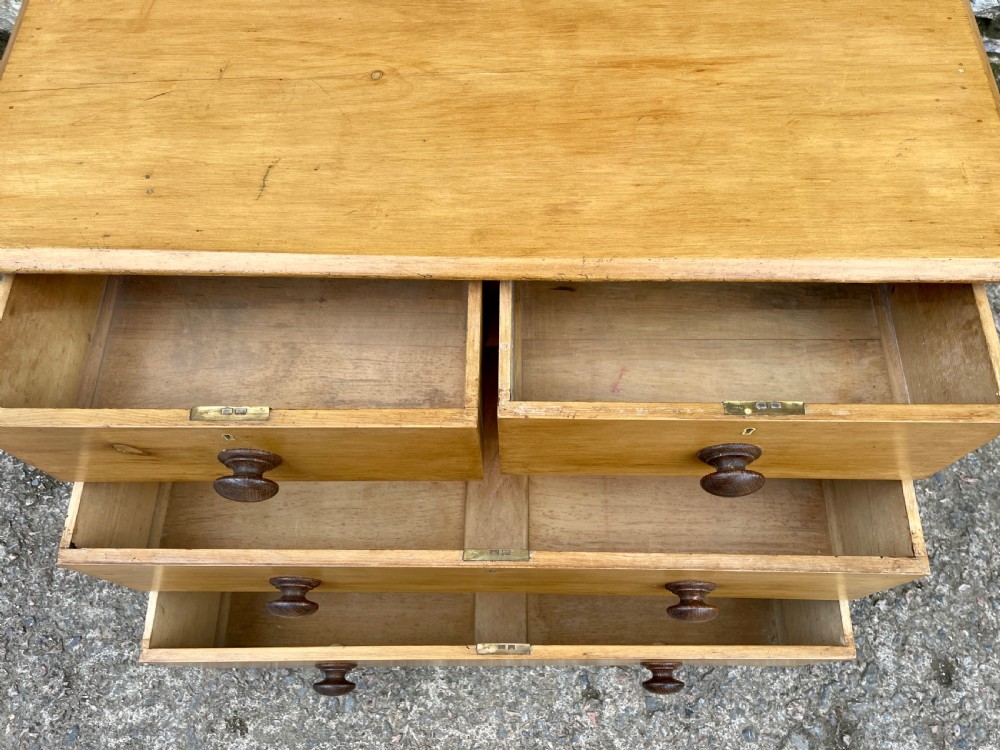 Small Antique Stripped Pine Chest of Drawers View XII