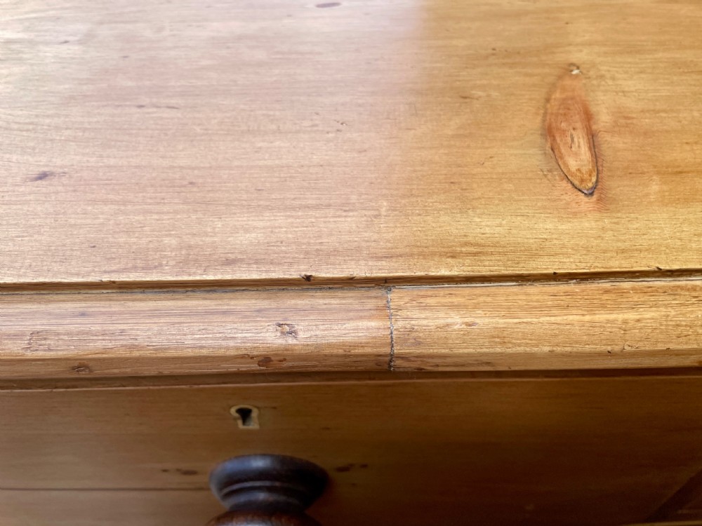 Small Antique Stripped Pine Chest of Drawers View XII