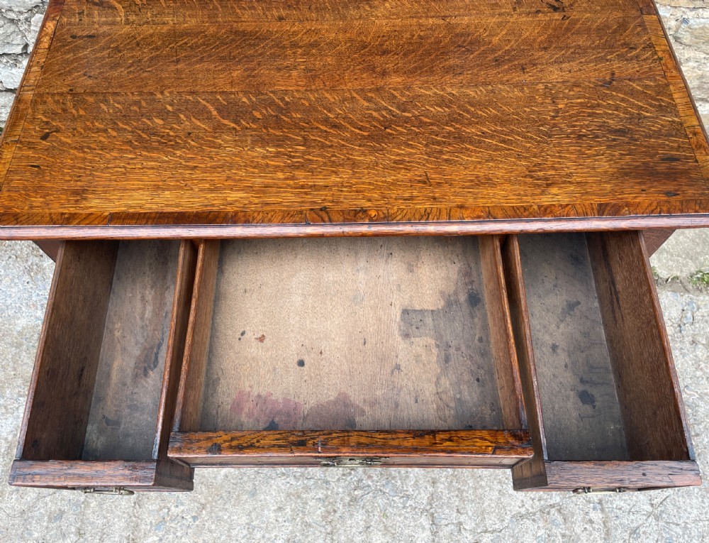 Georgian Oak Crossbanded Lowboy View IV