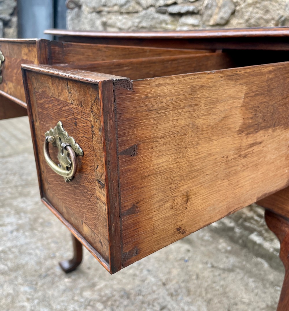 Georgian Oak Crossbanded Lowboy View V