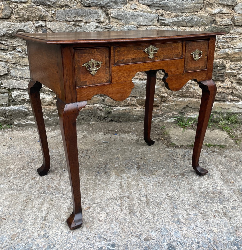 Georgian Oak Crossbanded Lowboy View XIV