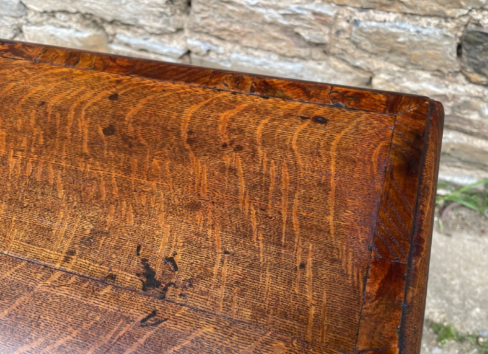 Georgian Oak Crossbanded Lowboy View XIX