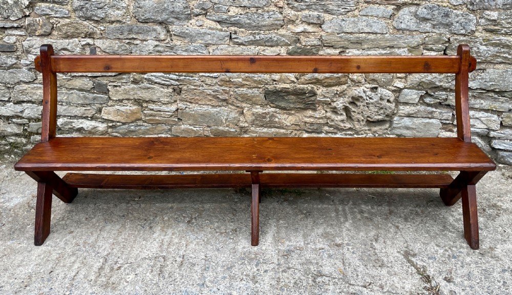 Large Antique Pine Pew View VIII