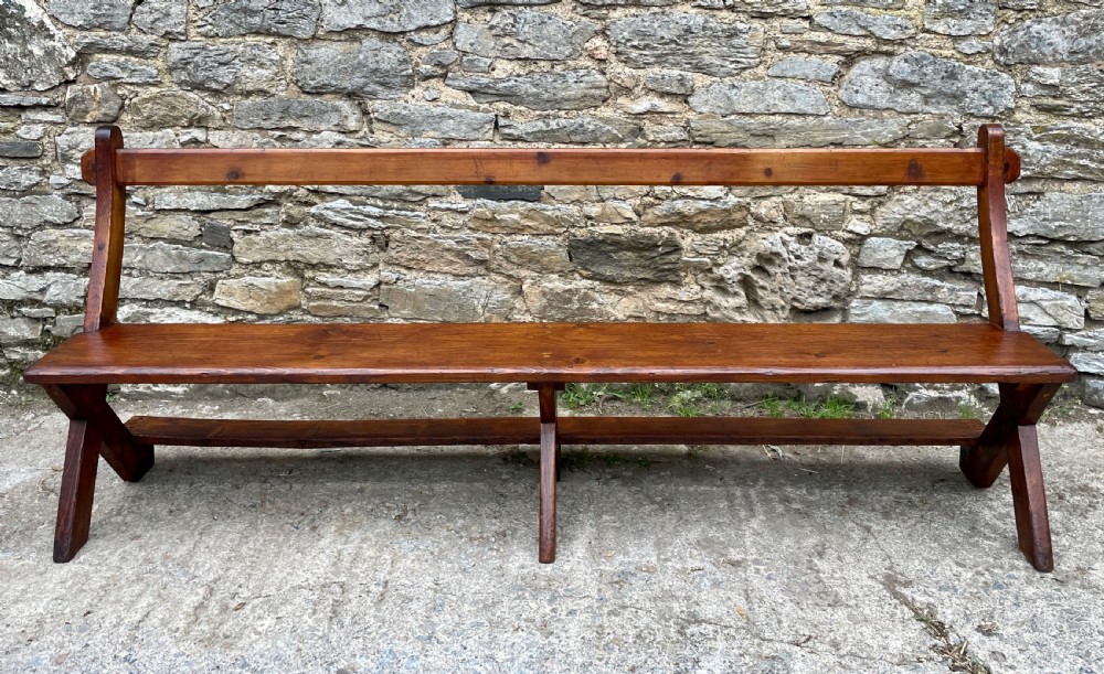 Large Antique Pine Pew View II