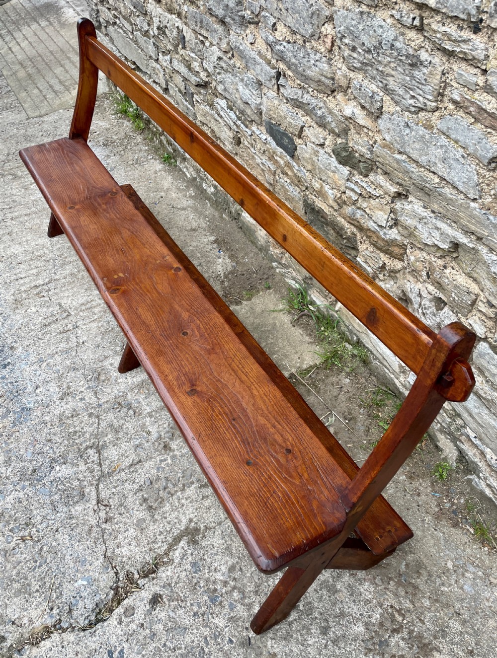 Large Antique Pine Pew View V