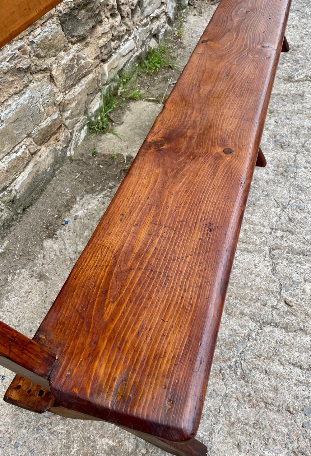 Large Antique Pine Pew View VII