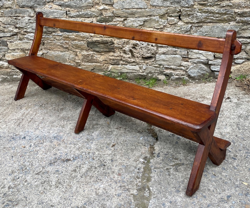 Large Antique Pine Pew View IX