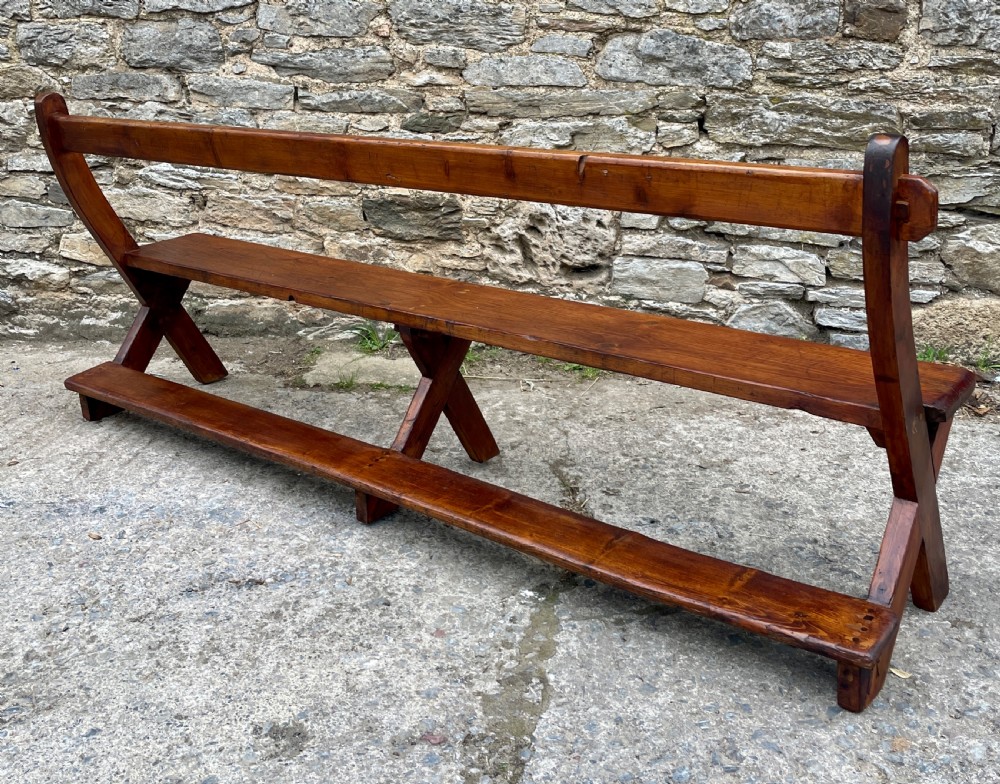 Large Antique Pine Pew View XVI