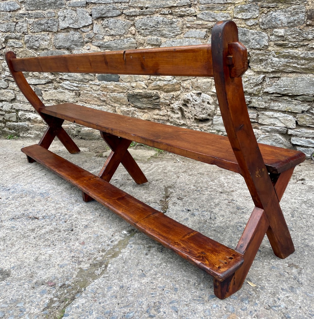 Large Antique Pine Pew View XVIII