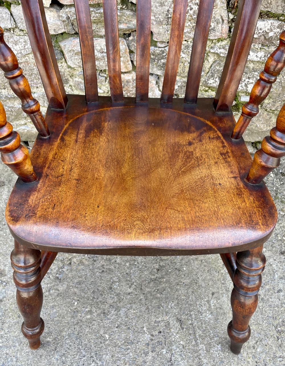 Antique Farmhouse Lathe Back Chair View IV