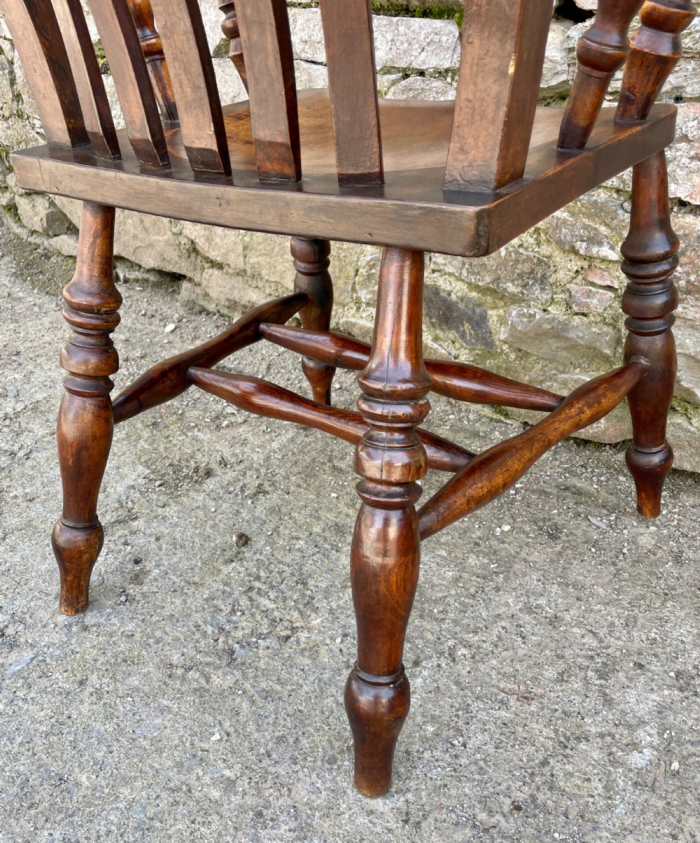 Antique Farmhouse Lathe Back Chair View XVII
