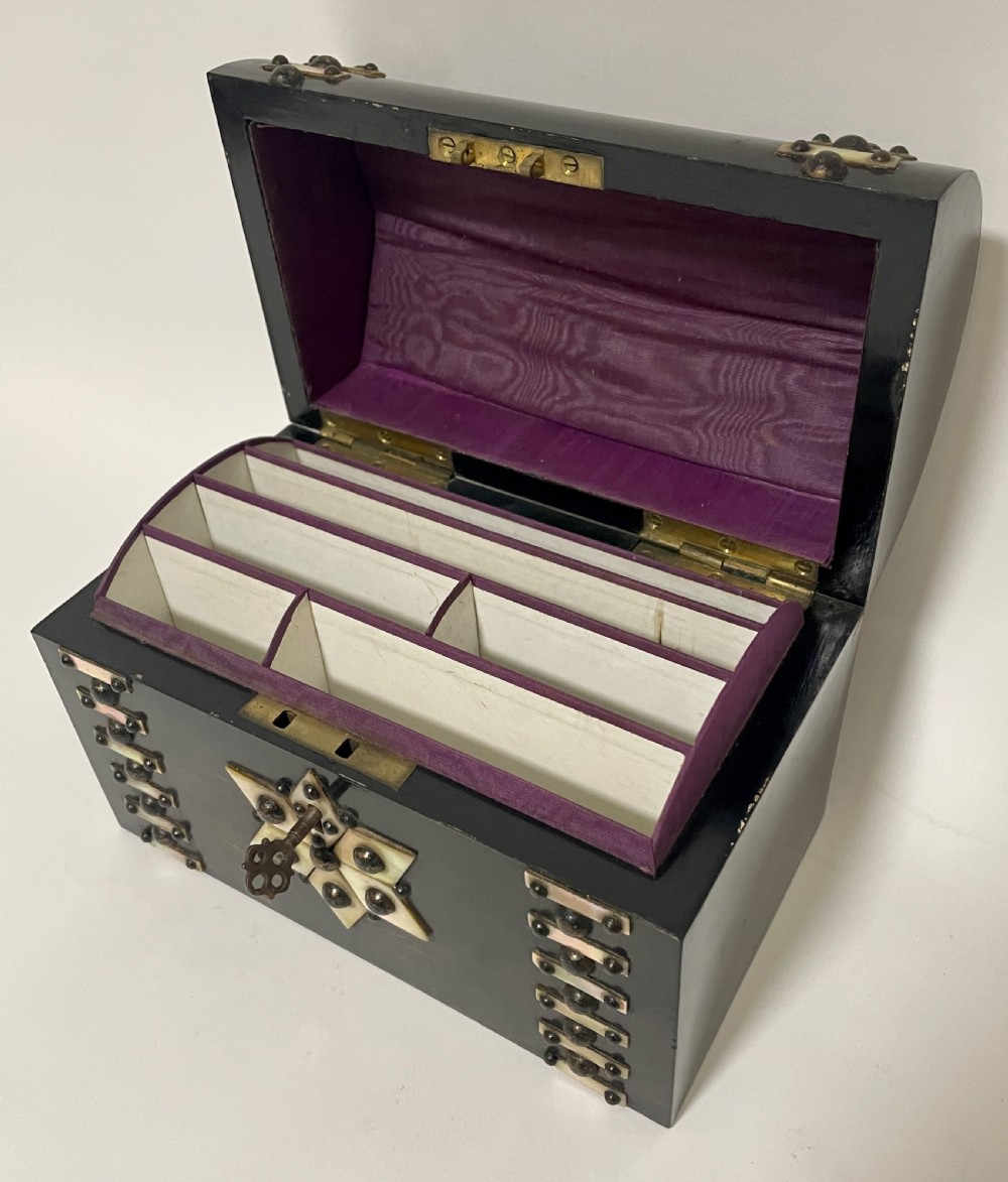 Victorian Coromandel Dome Top Stationery Box View XI