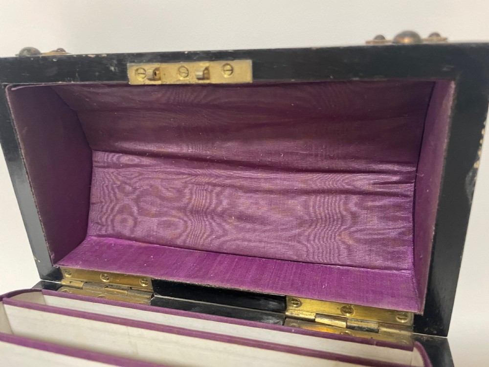 Victorian Coromandel Dome Top Stationery Box View XII